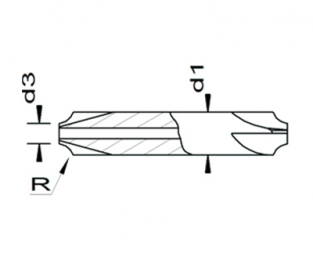 Esmatec HM Radiusfräser 2-seitig mit Bohrung ohne Führungswelle R 1.50