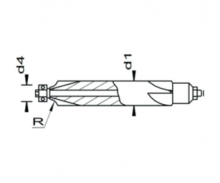 Esmatec HM Radiusfräser 2-seitig mit Bohrung mit Führungswelle R 1.50 TiAlSiN